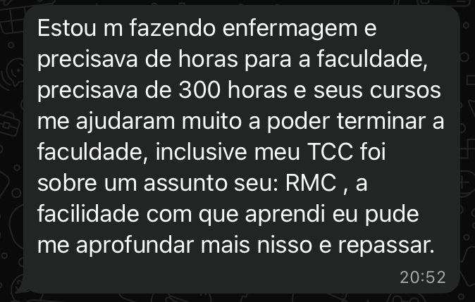 Depoimento aluna de enfermagem
