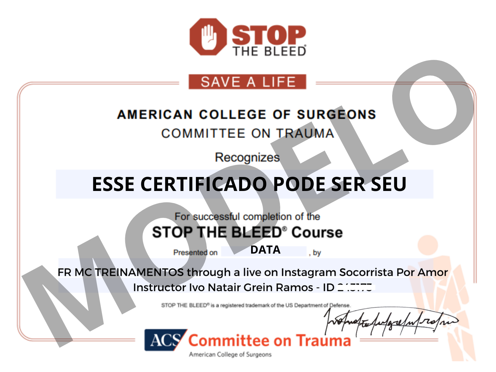 Certificado Internacional Stop the Bleed
