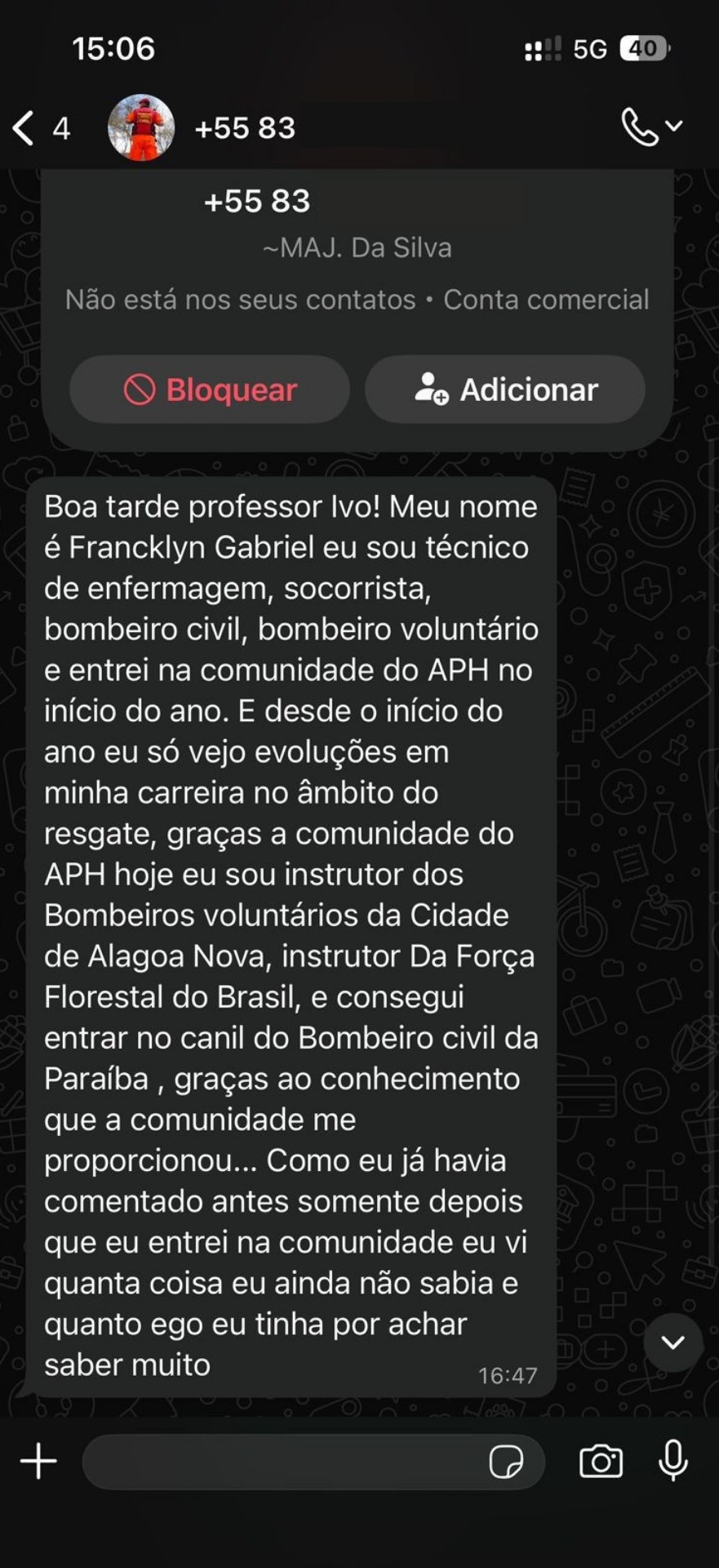 Depoimento Francklyn Gabriel